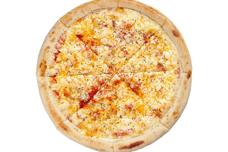 Пицца Четыре сыра на тонком тесте