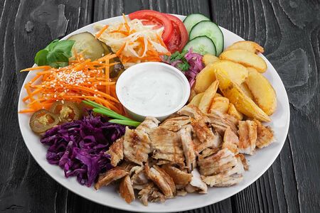 Шаверма на тарелке