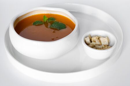 Тыквенный суп с крутонами