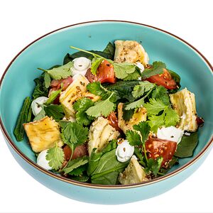 Салат с хрустящими баклажанами