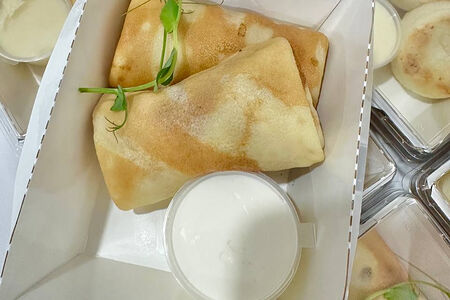 Блины с курицей и грибами