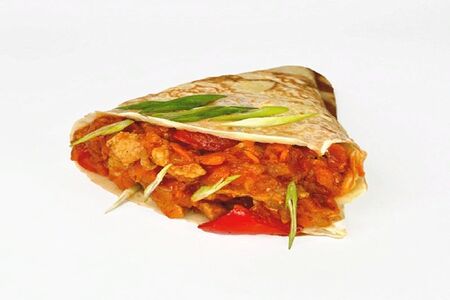 Блин со свининой и овощами