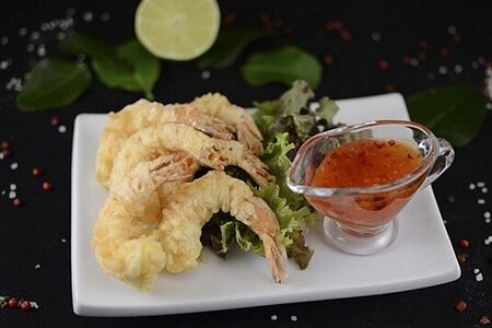 Креветки темпура