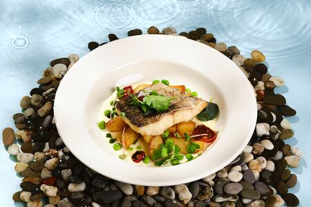 Чёрная треска с соусом берблан