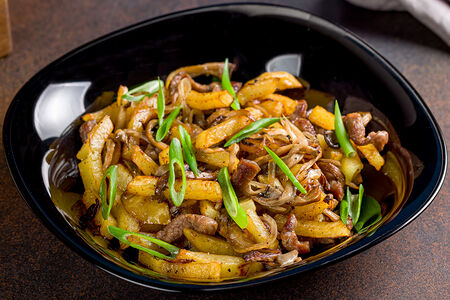 Вешенки с картошкой и говядиной