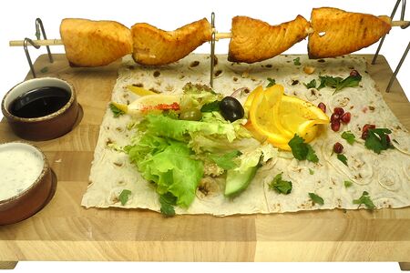 Семга на углях