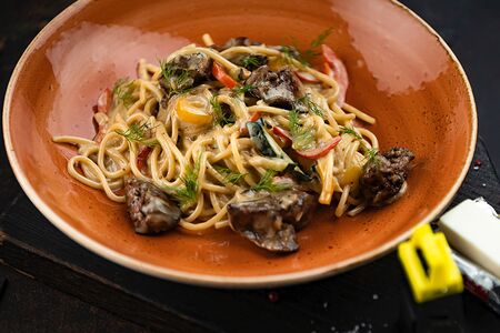 Паста с куриной печенью