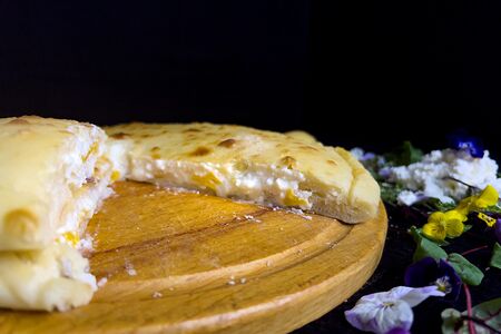 Пирог Персик с творогом