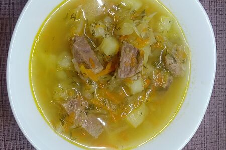 Щи с квашенной капустой и свининой