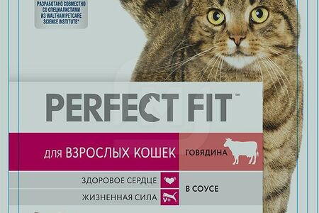 Perfect fit Корм для взрослых кошек Говядина в соусе