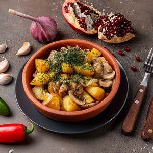 Картофель жареный с грибами