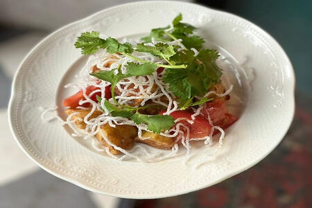 Хрустящие баклажаны с томатами Конкассе