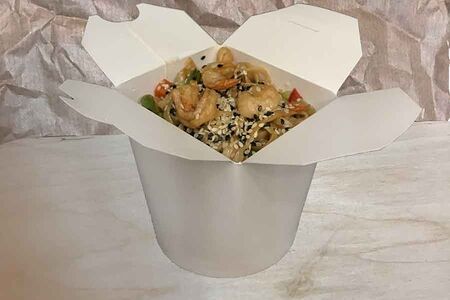 Лапша с креветками