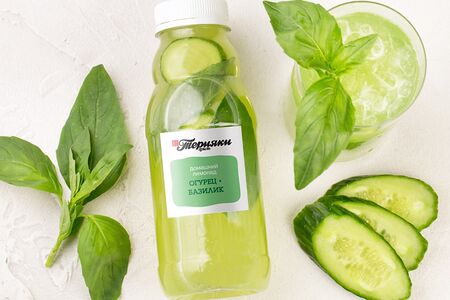 Домашний лимонад огурец и базилик