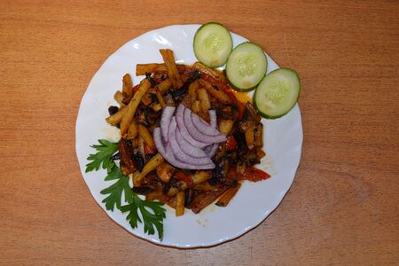 Картофель жареный с грибами