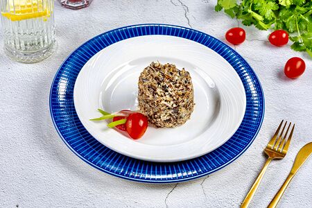 Дикий рис со сливками и чесноком