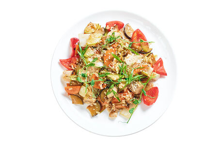 Вок с рисом и цыпленком в устричном соусе