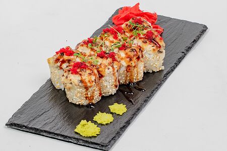 Запеченный ролл с грибной шапкой