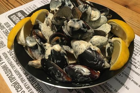 Мидии в сливочном соусе