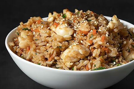 Рис с креветками и чесноком