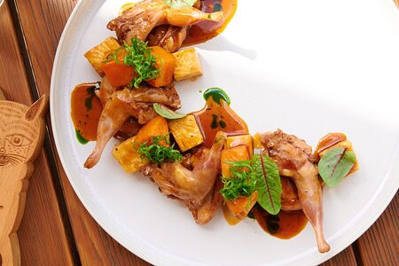 Фермерская перепёлка с томлеными корнеплодами