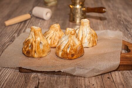 Хинкали жареные с говядиной и свининой