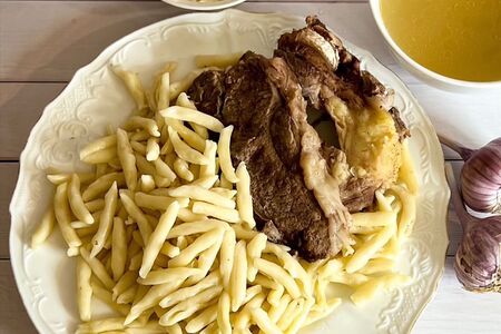 Галушки чеченские с мясом