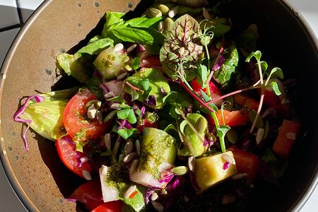 Садовые и сезонные овощи с авокадо