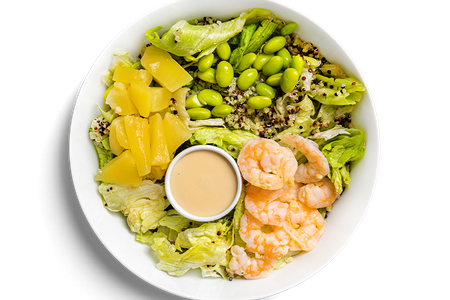 Поке с креветками и соусом Альтерно