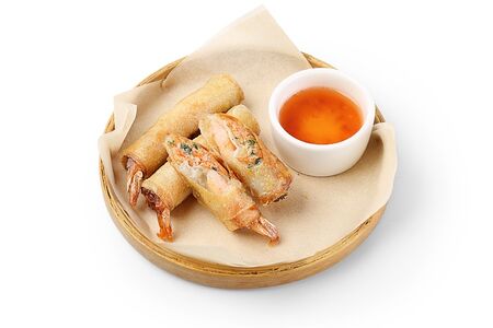 Жареные нэмы с курицей и креветкой