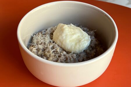 Каша зелёная гречка с грибами