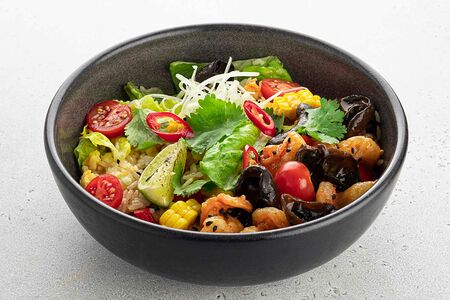 Рис жареный с тигровыми креветками