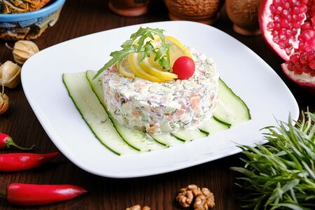 Салат с семгой