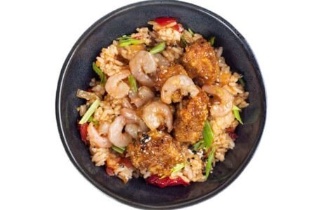 Рис с курицей и креветкой