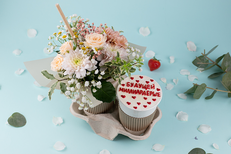 Подарочный набор букет Капучино и десерт