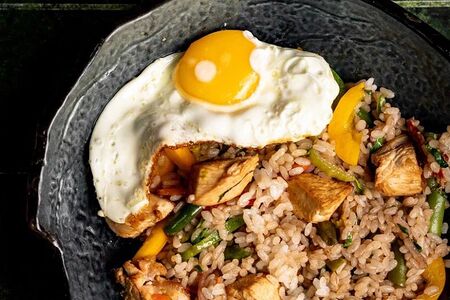 Тяхан с курицей