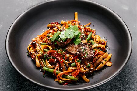 Лапша гречневая с телятиной