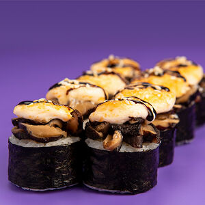 Запеченный ролл с грибами шиитаке