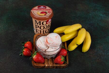 Мороженое молочное Клубника и банан