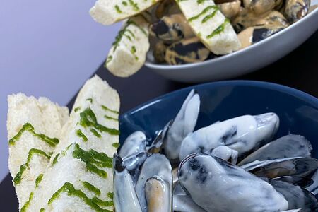 Мидии в сливочном соусе