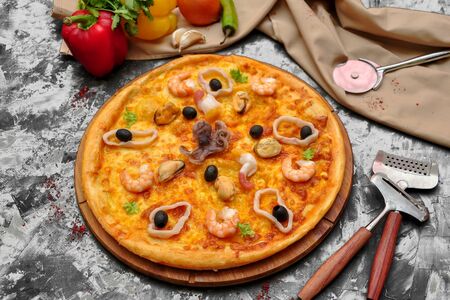 Пицца с морепродуктами