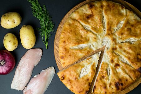 Пирог курицей и картофелем