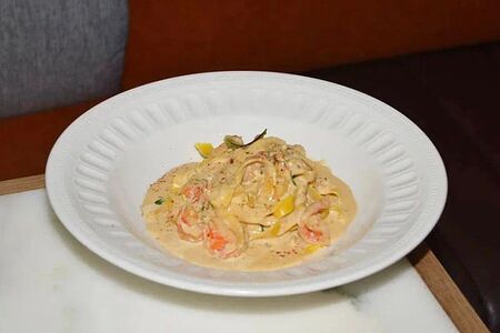 Тальятелле с креветками и цуккини