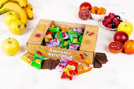 Фруктовые пастилки без добавления сахара с яблоком со вкусом малины, апельсина, банана, вишни, абрикоса