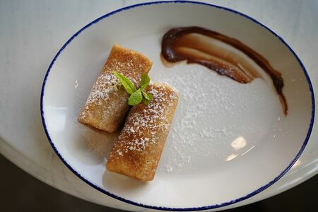 Блины с бананом и шоколадом