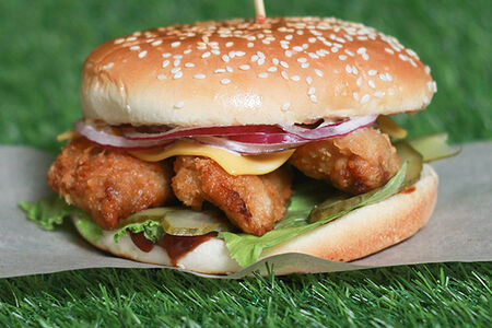 Бургер с куриными лонгами