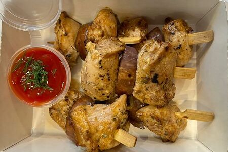 Шашлык из свинины с баклажаном