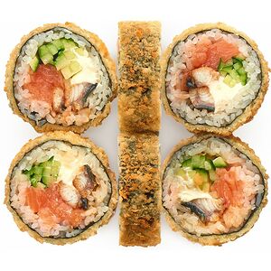 Ролл Америка с лососем и угрем