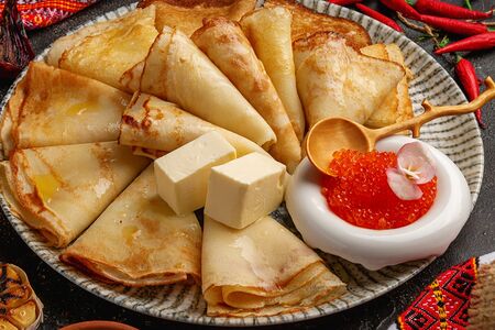 Блины с красной икрой