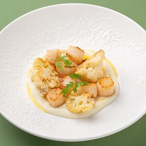 Гребешки с цветной капустой